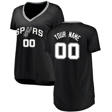 San Antonio Spurs Fast Break Jersey - Icon Edition Black Custom ＃00 Women's