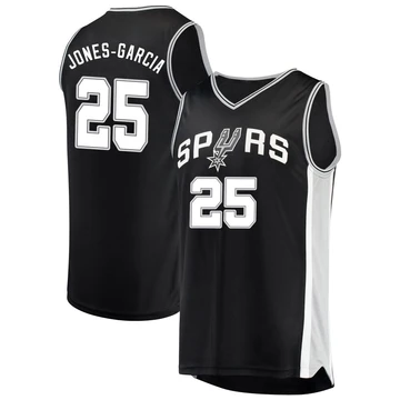 San Antonio Spurs Fast Break Jersey - Icon Edition Black David Jones-Garcia ＃25 Men's