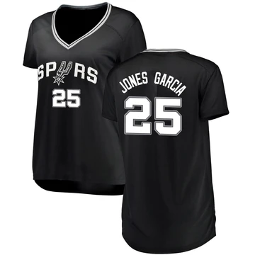 San Antonio Spurs Fast Break Jersey - Icon Edition Black David Jones Garcia ＃25 Women's