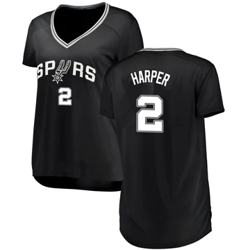 San Antonio Spurs Fast Break Jersey - Icon Edition Black Dylan Harper ＃2 Women's