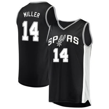 San Antonio Spurs Fast Break Jersey - Icon Edition Black Emanuel Miller ＃14 Men's