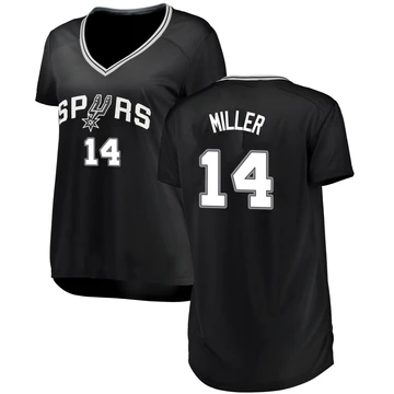 San Antonio Spurs Fast Break Jersey - Icon Edition Black Emanuel Miller ＃14 Women's