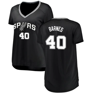 San Antonio Spurs Fast Break Jersey - Icon Edition Black Harrison Barnes ＃40 Women's
