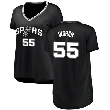San Antonio Spurs Fast Break Jersey - Icon Edition Black Harrison Ingram ＃55 Women's