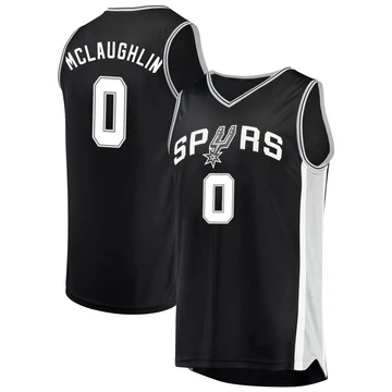 San Antonio Spurs Fast Break Jersey - Icon Edition Black Jordan McLaughlin ＃0 Men's