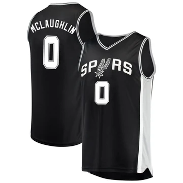 San Antonio Spurs Fast Break Jersey - Icon Edition Black Jordan McLaughlin ＃0 Youth