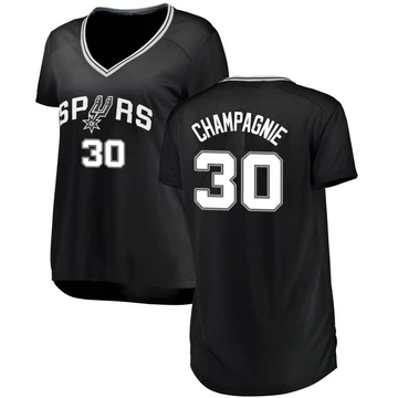 San Antonio Spurs Fast Break Jersey - Icon Edition Black Julian Champagnie ＃30 Women's