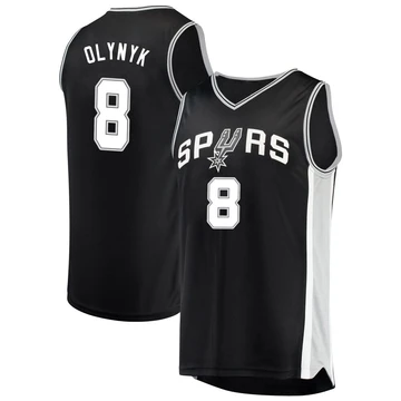 San Antonio Spurs Fast Break Jersey - Icon Edition Black Kelly Olynyk ＃8 Youth