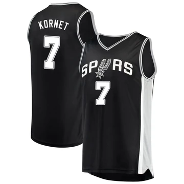 San Antonio Spurs Fast Break Jersey - Icon Edition Black Luke Kornet ＃7 Men's