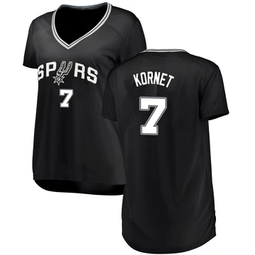 San Antonio Spurs Fast Break Jersey - Icon Edition Black Luke Kornet ＃7 Women's