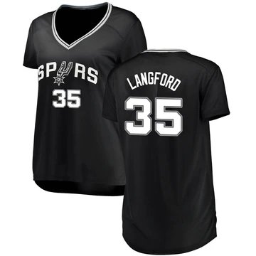 San Antonio Spurs Fast Break Jersey - Icon Edition Black Romeo Langford ＃35 Women's