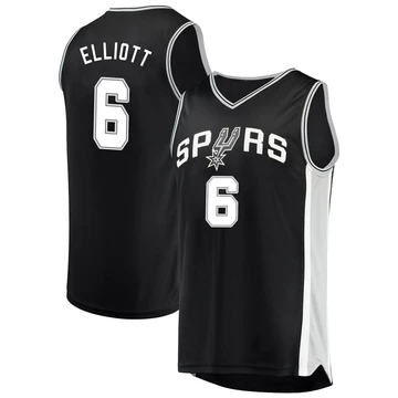 San Antonio Spurs Fast Break Jersey - Icon Edition Black Sean Elliott ＃6 Men's