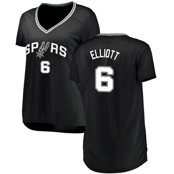 San Antonio Spurs Fast Break Jersey - Icon Edition Black Sean Elliott ＃6 Women's