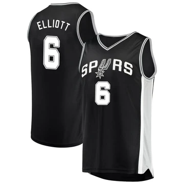 San Antonio Spurs Fast Break Jersey - Icon Edition Black Sean Elliott ＃6 Youth