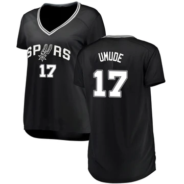 San Antonio Spurs Fast Break Jersey - Icon Edition Black Stanley Umude ＃17 Women's