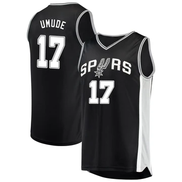 San Antonio Spurs Fast Break Jersey - Icon Edition Black Stanley Umude ＃17 Youth