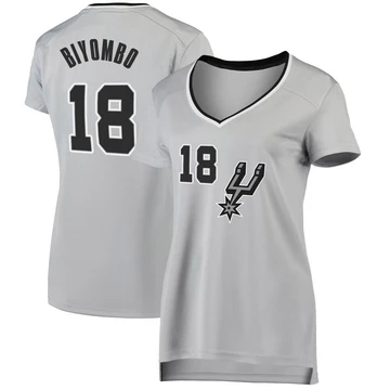 San Antonio Spurs Fast Break Silver Jersey - Statement Edition Bismack Biyombo ＃18 Women's