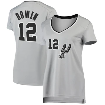 San Antonio Spurs Fast Break Silver Jersey - Statement Edition Bruce Bowen ＃12 Women's