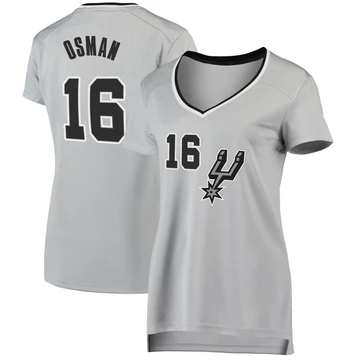 San Antonio Spurs Fast Break Silver Jersey - Statement Edition Cedi Osman ＃16 Women's
