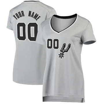 San Antonio Spurs Fast Break Silver Jersey - Statement Edition Custom ＃00 Women's