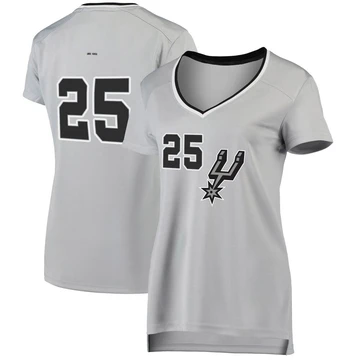 San Antonio Spurs Fast Break Silver Jersey - Statement Edition David Jones Garcia ＃25 Women's
