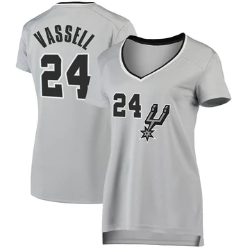 San Antonio Spurs Fast Break Silver Jersey - Statement Edition Devin Vassell ＃24 Women's