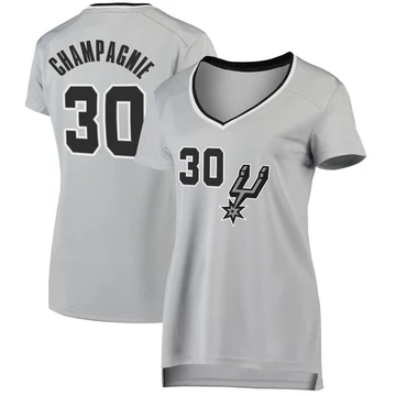 San Antonio Spurs Fast Break Silver Jersey - Statement Edition Julian Champagnie ＃30 Women's