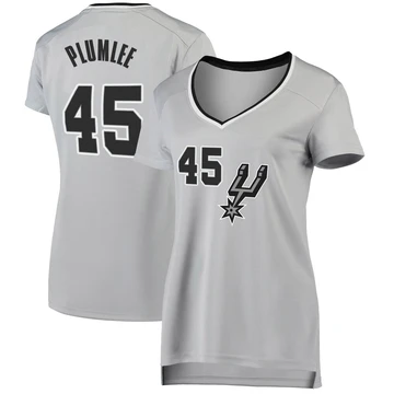 San Antonio Spurs Fast Break Silver Jersey - Statement Edition Mason Plumlee ＃45 Women's