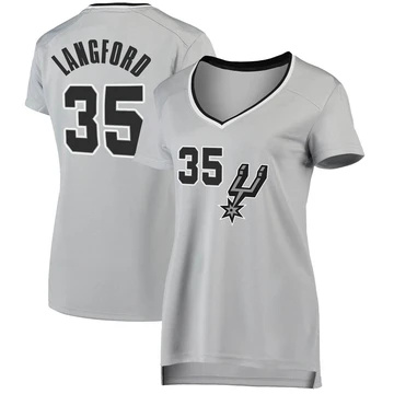 San Antonio Spurs Fast Break Silver Jersey - Statement Edition Romeo Langford ＃35 Women's