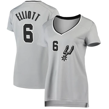 San Antonio Spurs Fast Break Silver Jersey - Statement Edition Sean Elliott ＃6 Women's