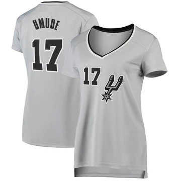 San Antonio Spurs Fast Break Silver Jersey - Statement Edition Stanley Umude ＃17 Women's