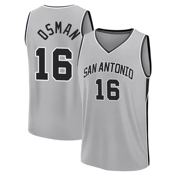 San Antonio Spurs Fast Break Silver Statement Edition Jersey 2024/25 Cedi Osman ＃16 Men's