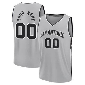 San Antonio Spurs Fast Break Silver Statement Edition Jersey 2024/25 Custom ＃00 Men's