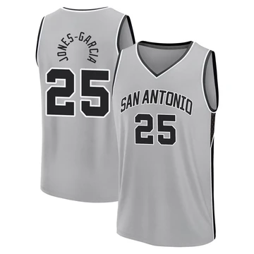 San Antonio Spurs Fast Break Silver Statement Edition Jersey 2024/25 David Jones-Garcia ＃25 Men's