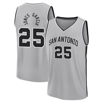 San Antonio Spurs Fast Break Silver Statement Edition Jersey 2024/25 David Jones Garcia ＃25 Youth