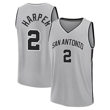 San Antonio Spurs Fast Break Silver Statement Edition Jersey 2024/25 Dylan Harper ＃2 Youth