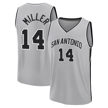 San Antonio Spurs Fast Break Silver Statement Edition Jersey 2024/25 Emanuel Miller ＃14 Youth