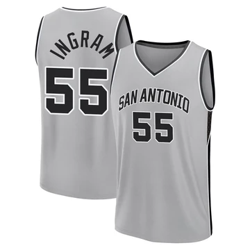 San Antonio Spurs Fast Break Silver Statement Edition Jersey 2024/25 Harrison Ingram ＃55 Men's