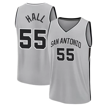 San Antonio Spurs Fast Break Silver Statement Edition Jersey 2024/25 Jordan Hall ＃55 Men's