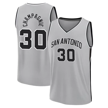 San Antonio Spurs Fast Break Silver Statement Edition Jersey 2024/25 Julian Champagnie ＃30 Youth