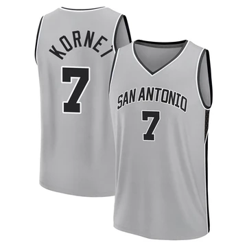 San Antonio Spurs Fast Break Silver Statement Edition Jersey 2024/25 Luke Kornet ＃7 Men's