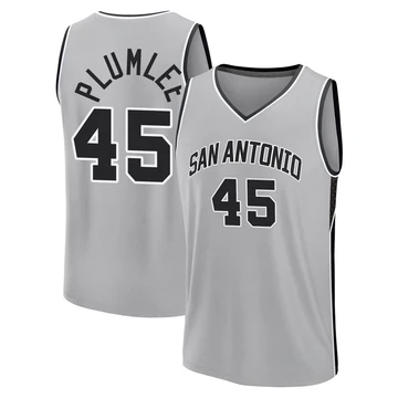 San Antonio Spurs Fast Break Silver Statement Edition Jersey 2024/25 Mason Plumlee ＃45 Youth