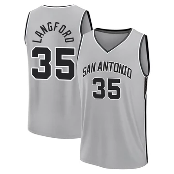 San Antonio Spurs Fast Break Silver Statement Edition Jersey 2024/25 Romeo Langford ＃35 Men's