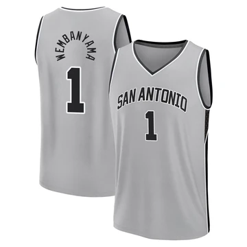 San Antonio Spurs Fast Break Silver Statement Edition Jersey 2024/25 Victor Wembanyama ＃1 Men's