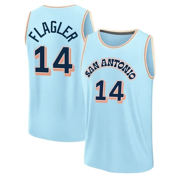 San Antonio Spurs Light Blue Fast Break City Edition Jersey 2024/25 Adam Flagler ＃14 Men's