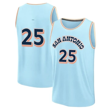 San Antonio Spurs Light Blue Fast Break City Edition Jersey 2024/25 David Jones Garcia ＃25 Men's