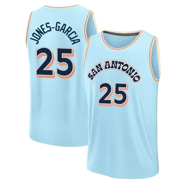 San Antonio Spurs Light Blue Fast Break City Edition Jersey 2024/25 David Jones-Garcia ＃25 Youth