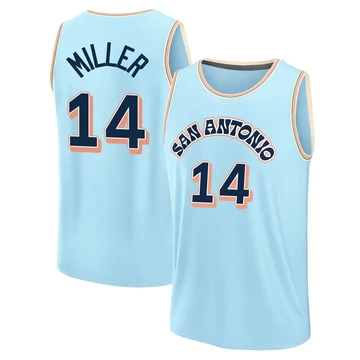 San Antonio Spurs Light Blue Fast Break City Edition Jersey 2024/25 Emanuel Miller ＃14 Youth