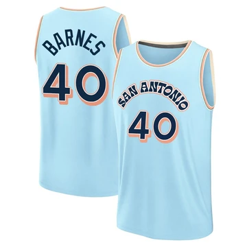 San Antonio Spurs Light Blue Fast Break City Edition Jersey 2024/25 Harrison Barnes ＃40 Youth