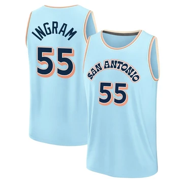 San Antonio Spurs Light Blue Fast Break City Edition Jersey 2024/25 Harrison Ingram ＃55 Youth